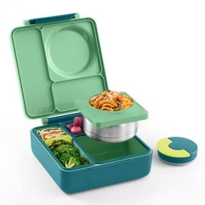 Green and Blue Bento Box with Stainless Steel Container